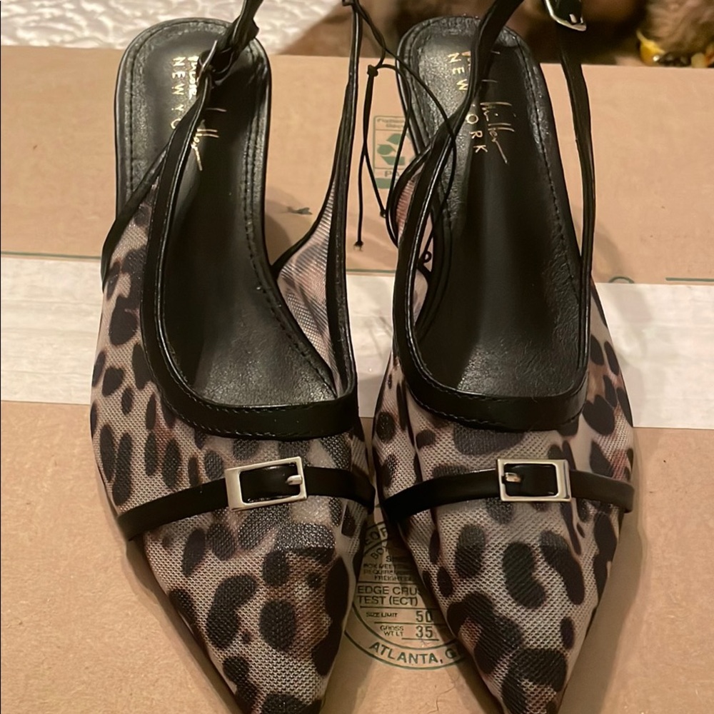 Anne Klein Women's Leopard Print Slingback Shoes